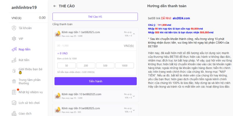Thiết lập chuẩn mật khẩu giao dịch VE88