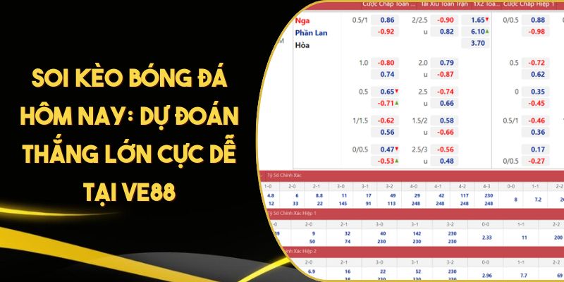 Soi Kèo Bóng Đá Hôm Nay: Dự Đoán Thắng Lớn Cực Dễ Tại VE88