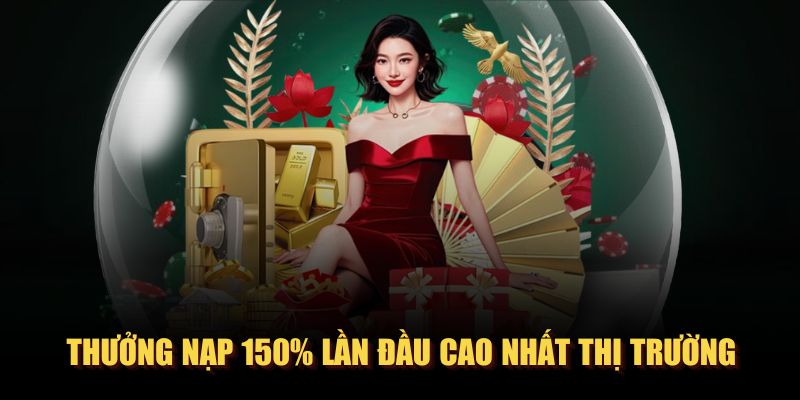 Thưởng nạp 150% lần đầu cao nhất thị trường